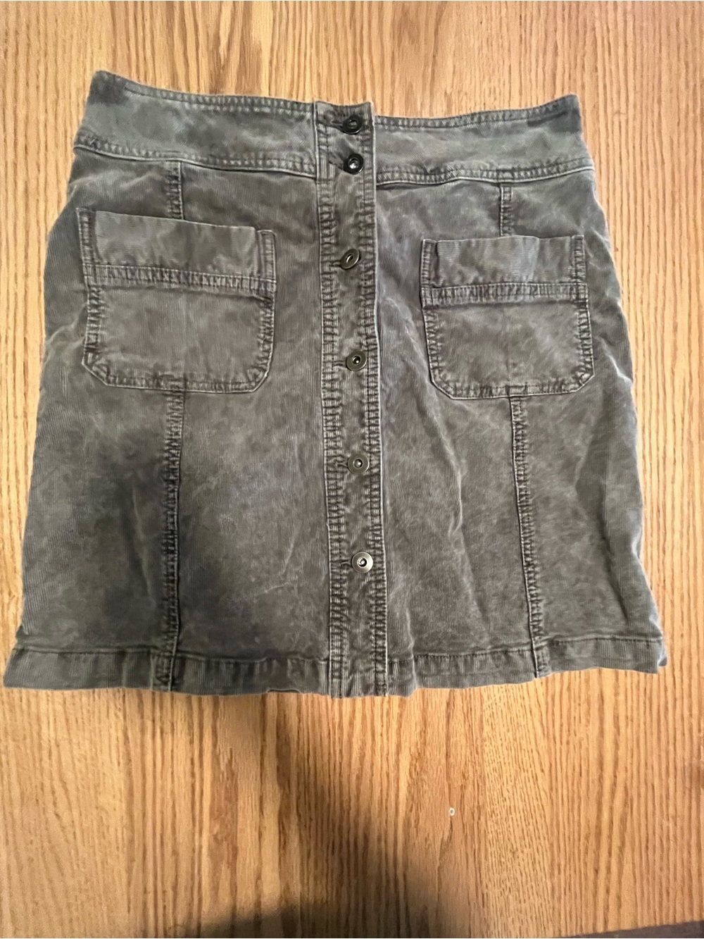 Prana Merrigan Corduroy A Line Button Front Skirt Mud Brown Size 10 Preppy
